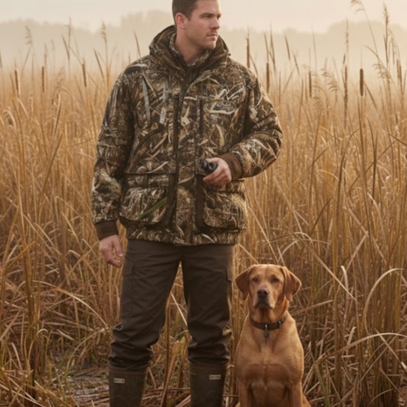 Drake Waterfowl Refuge Jacket Mens Small Realtree Max 5 Magnattach Camo Hunting - Picture 11 of 11